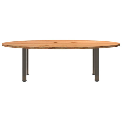 Eettafel 240x100x74 cm ovaal massief eikenhout lichtbruin