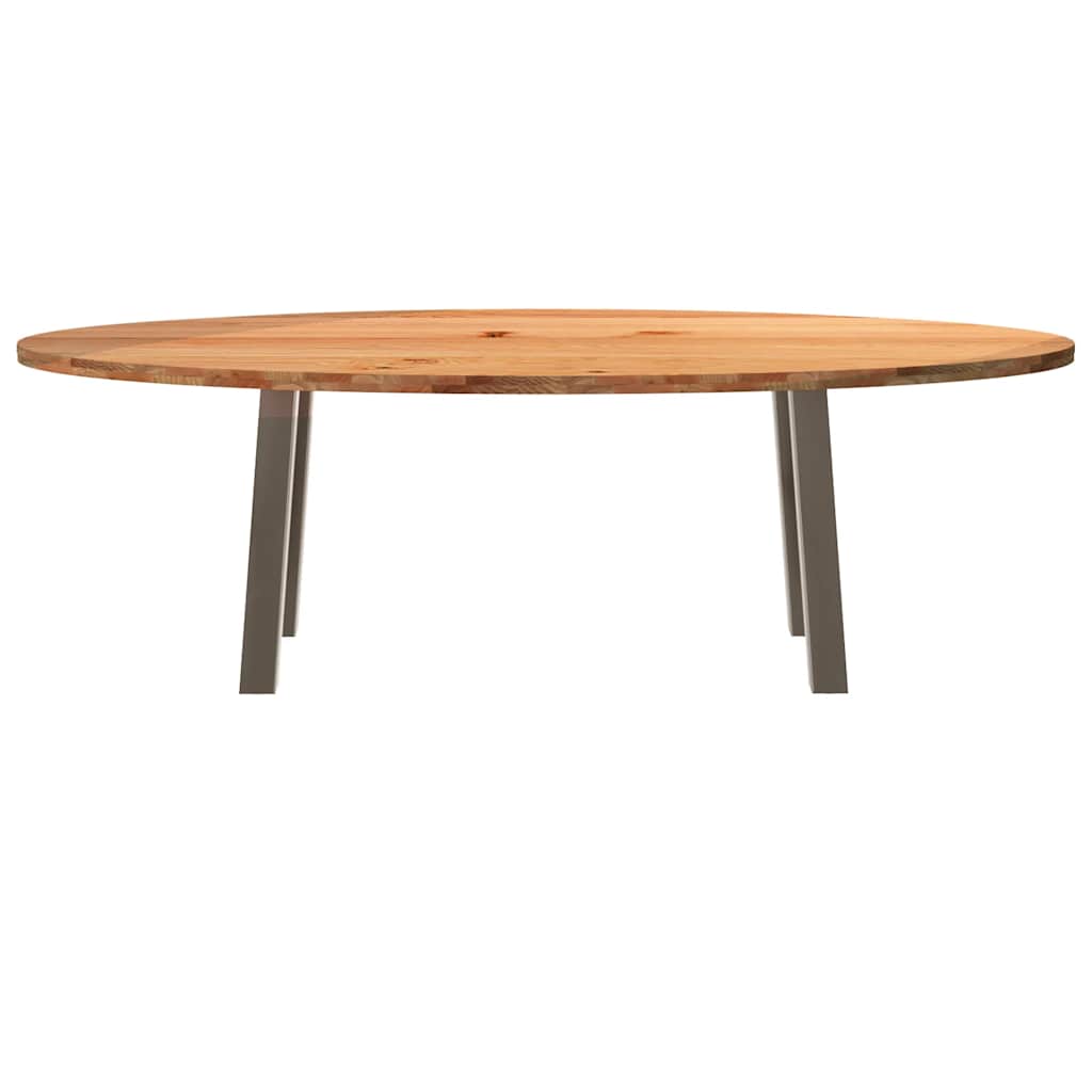 Eettafel 240x100x74 cm ovaal massief eikenhout lichtbruin