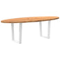 Eettafel 240x100x74 cm ovaal massief eikenhout lichtbruin