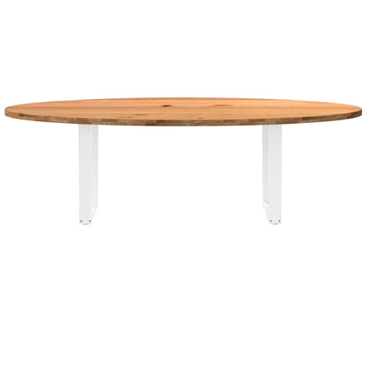 Eettafel 240x100x74 cm ovaal massief eikenhout lichtbruin