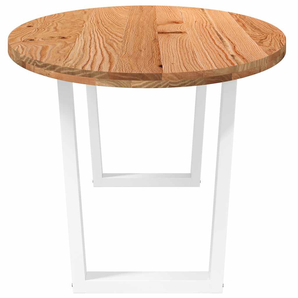 Eettafel 240x100x74 cm ovaal massief eikenhout lichtbruin