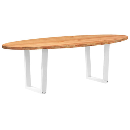 Eettafel 240x100x74 cm ovaal massief eikenhout lichtbruin