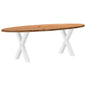 Eettafel 240x100x74 cm ovaal massief eikenhout lichtbruin