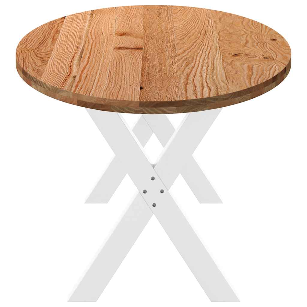 Eettafel 240x100x74 cm ovaal massief eikenhout lichtbruin
