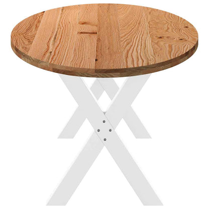 Eettafel 240x100x74 cm ovaal massief eikenhout lichtbruin