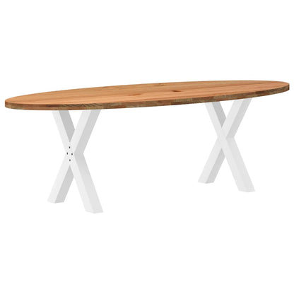 Eettafel 240x100x74 cm ovaal massief eikenhout lichtbruin