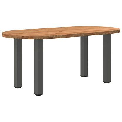 Eettafel 180x90x74 cm ovaal massief eikenhout lichtbruin