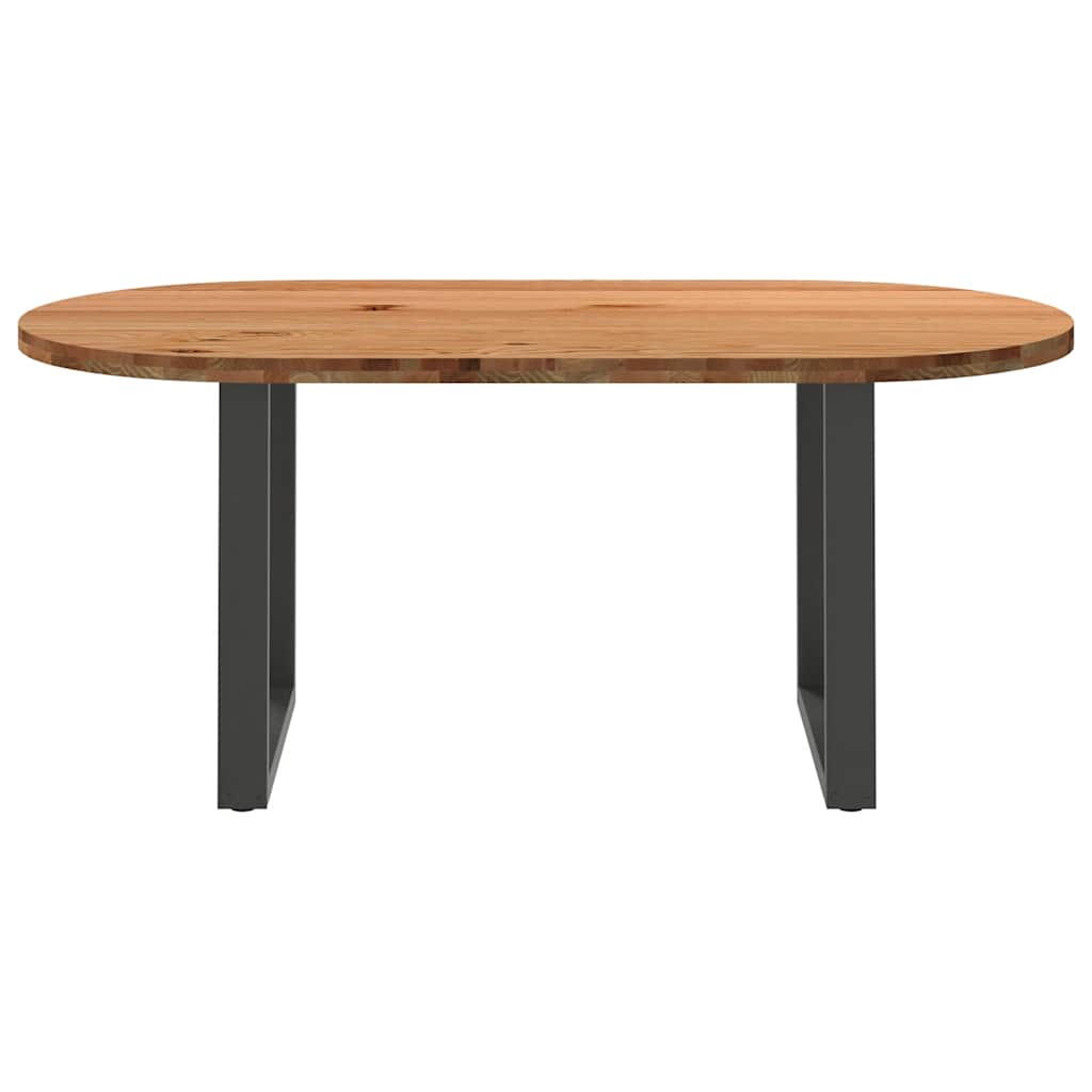 Eettafel 180x90x74 cm ovaal massief eikenhout lichtbruin