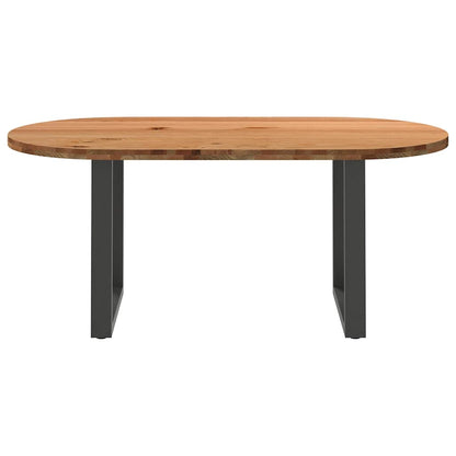 Eettafel 180x90x74 cm ovaal massief eikenhout lichtbruin