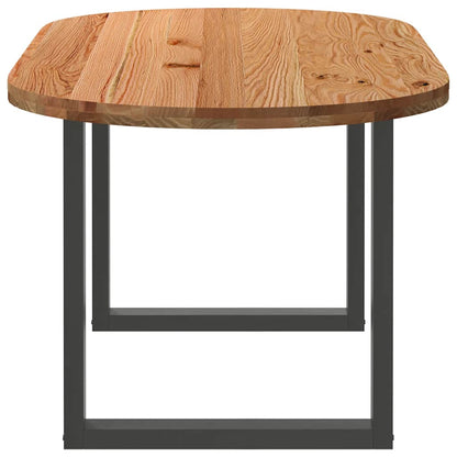 Eettafel 180x90x74 cm ovaal massief eikenhout lichtbruin
