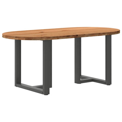 Eettafel 180x90x74 cm ovaal massief eikenhout lichtbruin