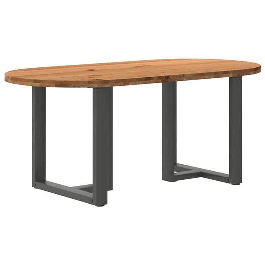 Eettafel 180x90x74 cm ovaal massief eikenhout lichtbruin