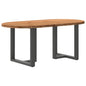 Eettafel 180x90x74 cm ovaal massief eikenhout lichtbruin
