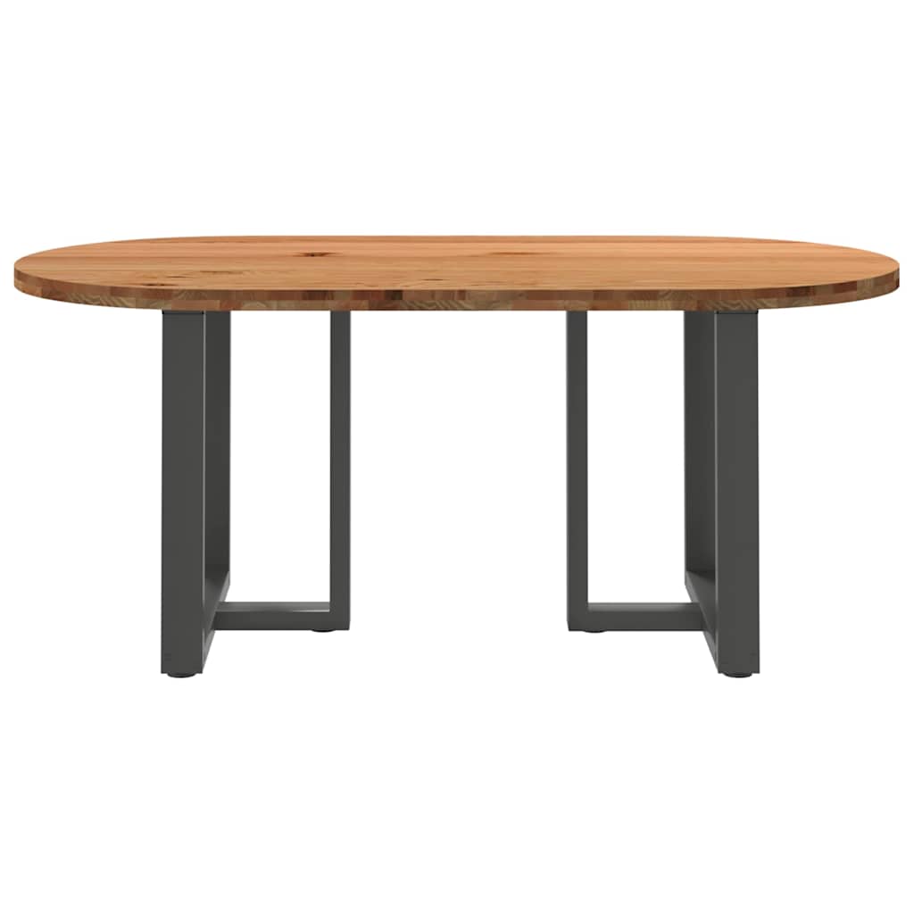 Eettafel 180x90x74 cm ovaal massief eikenhout lichtbruin