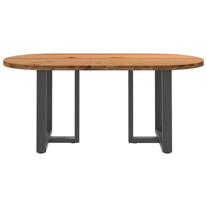 Eettafel 180x90x74 cm ovaal massief eikenhout lichtbruin