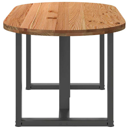 Eettafel 180x90x74 cm ovaal massief eikenhout lichtbruin