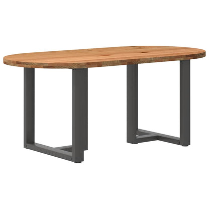 Eettafel 180x90x74 cm ovaal massief eikenhout lichtbruin