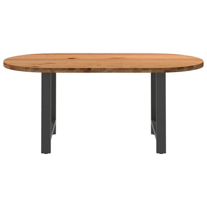 Eettafel 180x90x74 cm ovaal massief eikenhout lichtbruin
