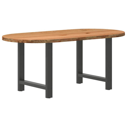Eettafel 180x90x74 cm ovaal massief eikenhout lichtbruin
