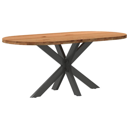 Eettafel 180x90x74 cm ovaal massief eikenhout lichtbruin