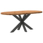 Eettafel 180x90x74 cm ovaal massief eikenhout lichtbruin
