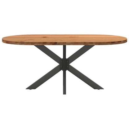 Eettafel 180x90x74 cm ovaal massief eikenhout lichtbruin