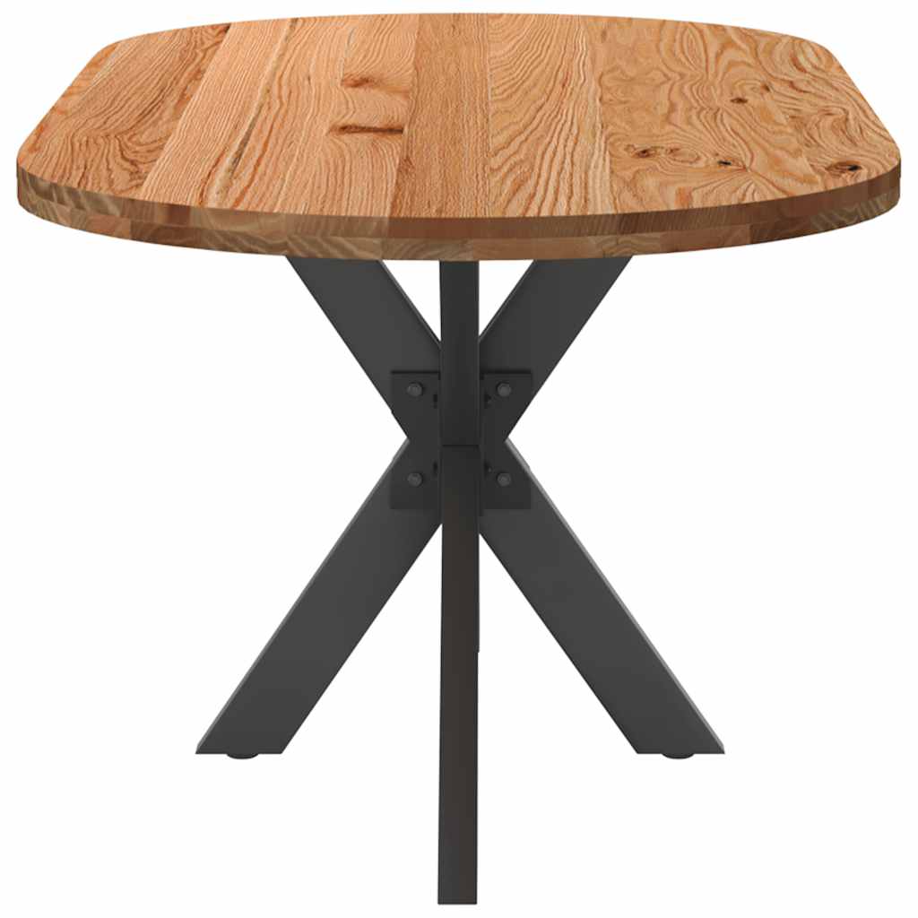Eettafel 180x90x74 cm ovaal massief eikenhout lichtbruin