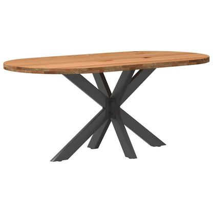 Eettafel 180x90x74 cm ovaal massief eikenhout lichtbruin