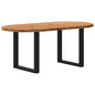 Eettafel 180x90x74 cm ovaal massief eikenhout lichtbruin