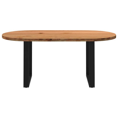 Eettafel 180x90x74 cm ovaal massief eikenhout lichtbruin