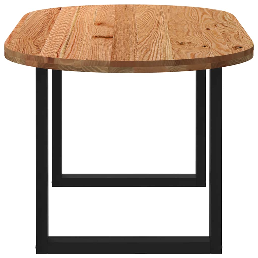 Eettafel 180x90x74 cm ovaal massief eikenhout lichtbruin