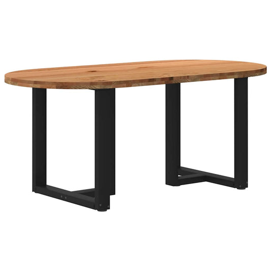 Eettafel 180x90x74 cm ovaal massief eikenhout lichtbruin