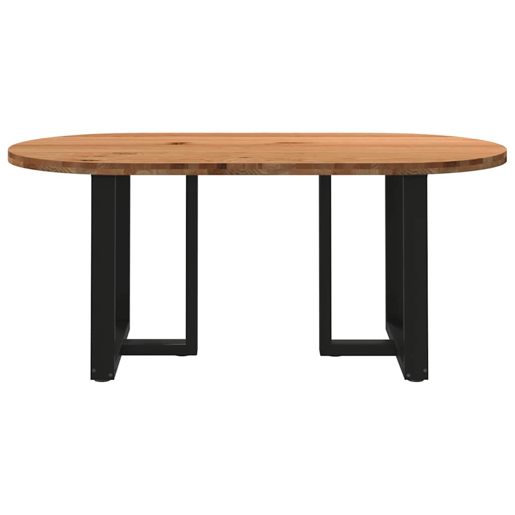 Eettafel 180x90x74 cm ovaal massief eikenhout lichtbruin