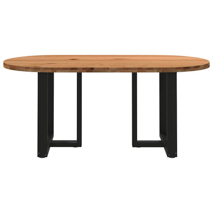 Eettafel 180x90x74 cm ovaal massief eikenhout lichtbruin