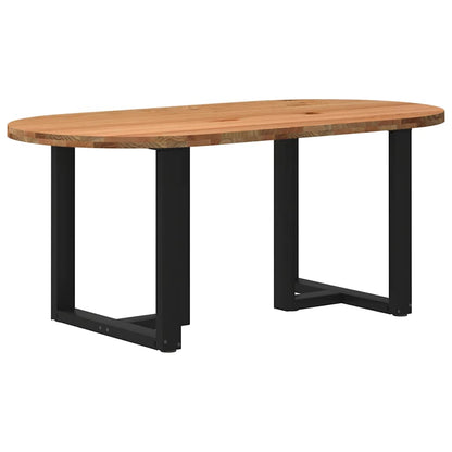 Eettafel 180x90x74 cm ovaal massief eikenhout lichtbruin
