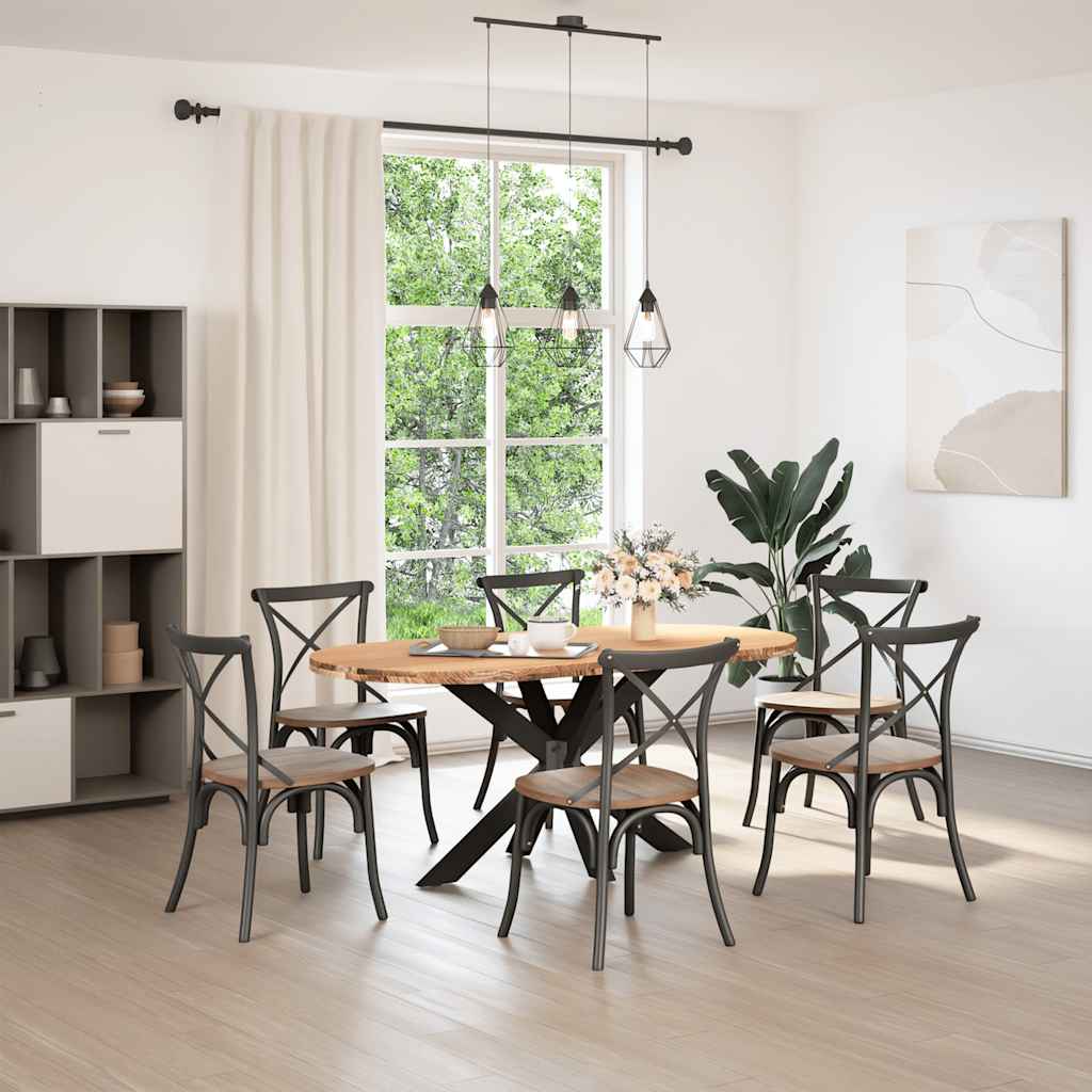 Eettafel 180x90x74 cm ovaal massief eikenhout lichtbruin