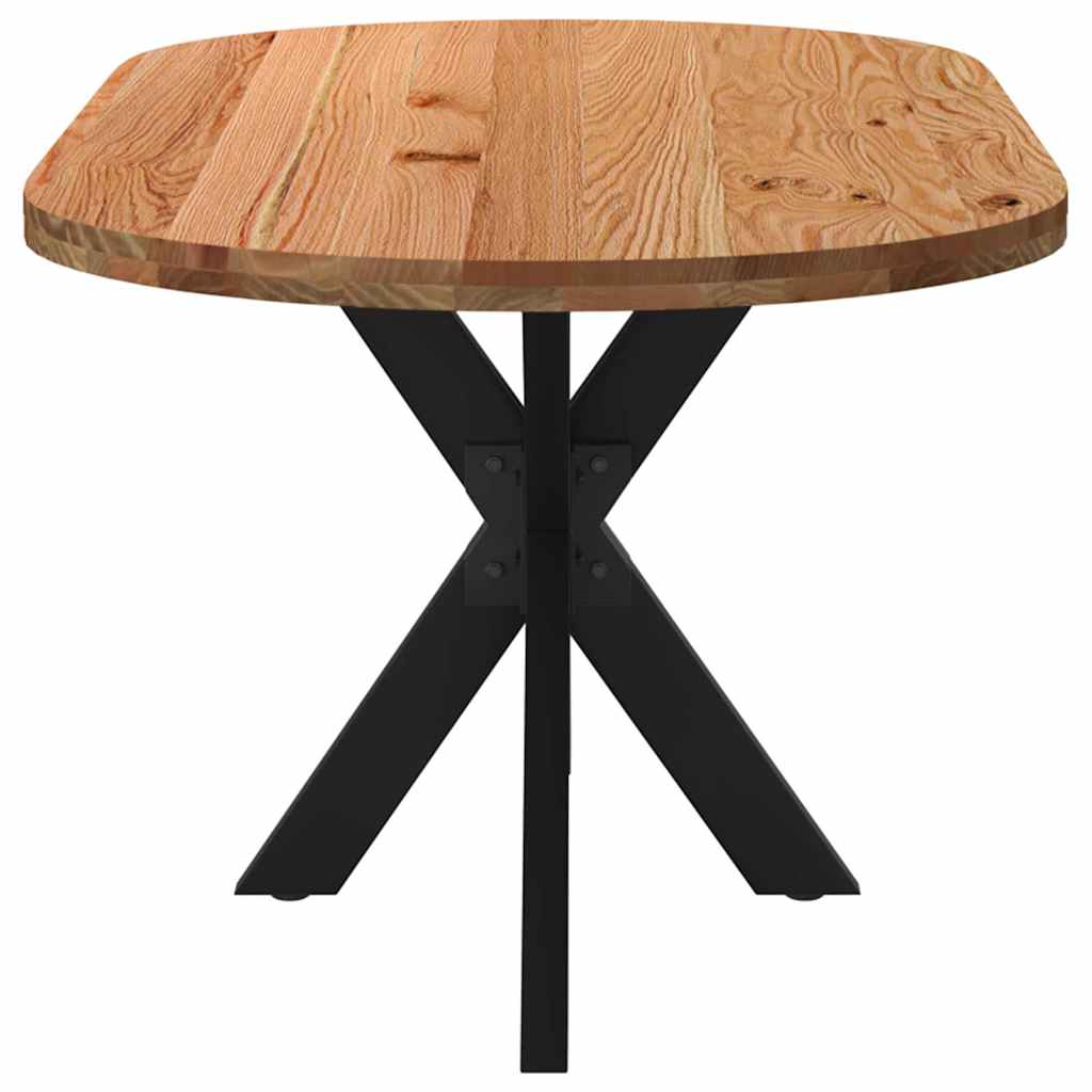 Eettafel 180x90x74 cm ovaal massief eikenhout lichtbruin