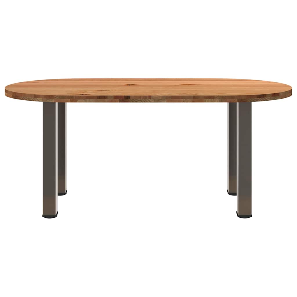 Eettafel 180x90x74 cm ovaal massief eikenhout lichtbruin