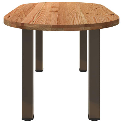Eettafel 180x90x74 cm ovaal massief eikenhout lichtbruin