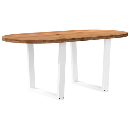 Eettafel 180x90x74 cm ovaal massief eikenhout lichtbruin