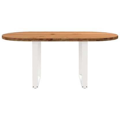 Eettafel 180x90x74 cm ovaal massief eikenhout lichtbruin
