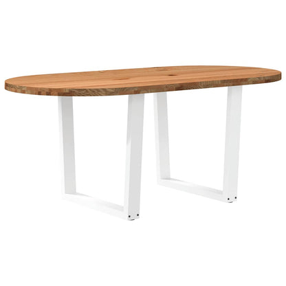 Eettafel 180x90x74 cm ovaal massief eikenhout lichtbruin