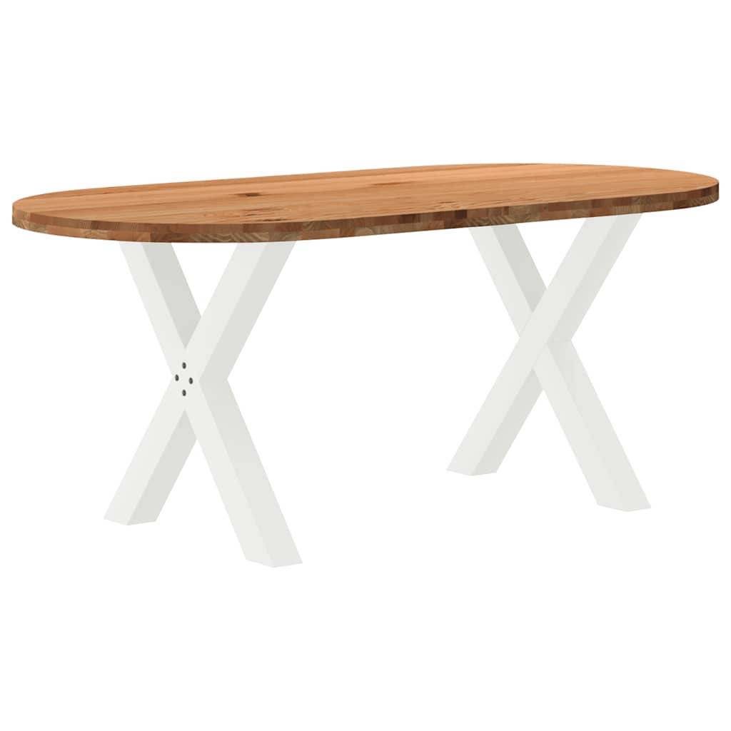 Eettafel 180x90x74 cm ovaal massief eikenhout lichtbruin