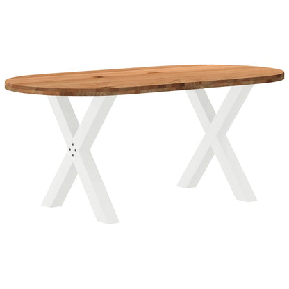 Eettafel 180x90x74 cm ovaal massief eikenhout lichtbruin