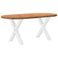 Eettafel 180x90x74 cm ovaal massief eikenhout lichtbruin