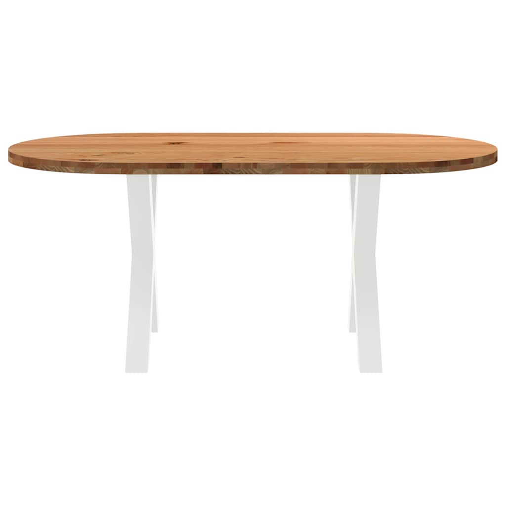 Eettafel 180x90x74 cm ovaal massief eikenhout lichtbruin