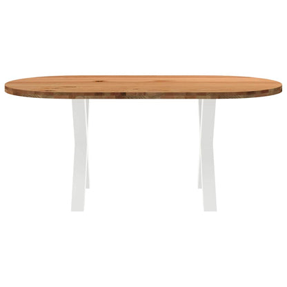 Eettafel 180x90x74 cm ovaal massief eikenhout lichtbruin