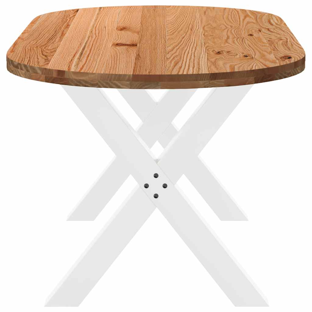 Eettafel 180x90x74 cm ovaal massief eikenhout lichtbruin