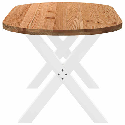 Eettafel 180x90x74 cm ovaal massief eikenhout lichtbruin