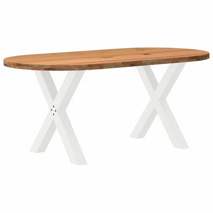Eettafel 180x90x74 cm ovaal massief eikenhout lichtbruin